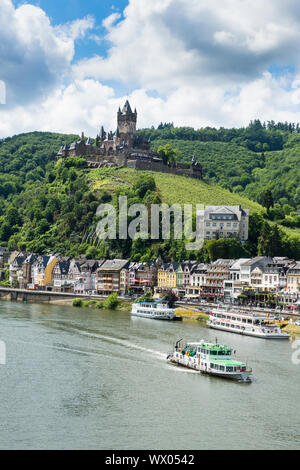 Reichsburg von Cochem an der Mosel, Moseltal, Rheinland-Pfalz, Deutschland, Europa Stockfoto