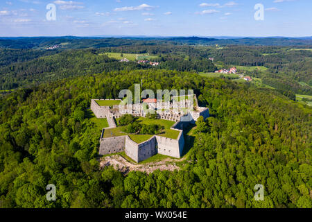 Durch Dröhnen der Festung Rothenberg, Franken, Bayern, Deutschland, Europa Antenne Stockfoto