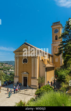 Kirche Unserer Lieben Frau von der Übernahme von Eze in Eze, Alpes Maritimes, Provence Alpes Cote D'Azur, Côte d'Azur, Frankreich, Mittelmeer, Europa Stockfoto