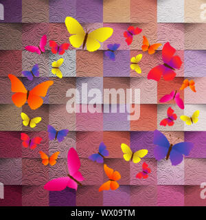 Schöner Schmetterling auf wunderbare und bunte Abstrakt Hintergrund Stockfoto