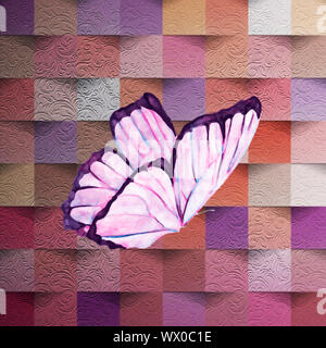 Schöner Schmetterling auf wunderbare und bunte Abstrakt Hintergrund Stockfoto
