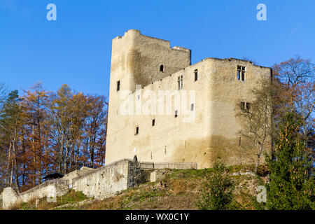 Blick auf die Burg Liebenstein Ruine Stockfoto