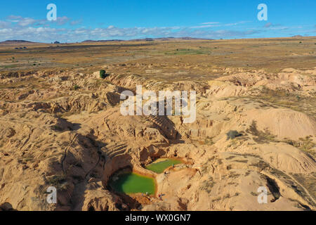 Ilakaka sapphire Mine, einer der Erde größte bekannte alluvialen sapphire Einlagen, Ilakaka, ihorombe Region, Madagaskar, Afrika Stockfoto