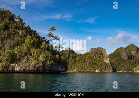 Karst Kalksteinformationen in Wayag Insel, Raja Ampat, West Papua, Indonesien, Südostasien, Asien Stockfoto