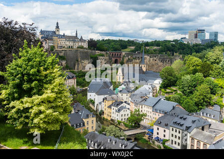 Blick über die Altstadt von Luxemburg, UNESCO-Weltkulturerbe, Luxemburg, Europa Stockfoto