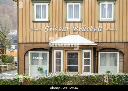 Historischen Umgebindehäuser Fachwerkhäuser in Waltersdorf Zittauer Gebirge Stockfoto