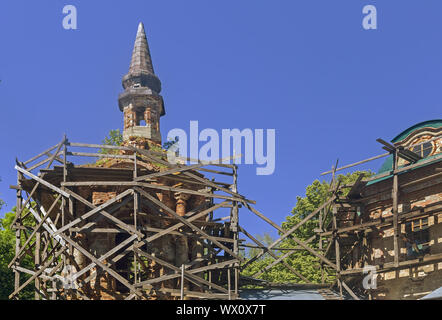 Restaurierung eines alten Orthodoxen Kirche. Stockfoto