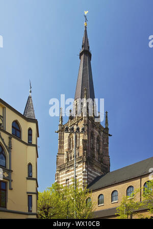 St. Lambertus Kirche, Altes Rathaus, Erkelenz, Niederrhein, Nordrhein-Westfalen, Deutschland, Europa Stockfoto