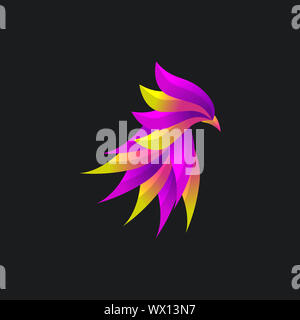 Bunter Vogel Logo Konzept Farbverlauf, elegantes, modernes Design, für Unternehmen Corporate vector Template Stockfoto