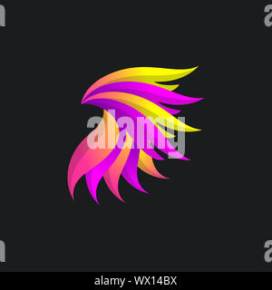 Bunter Vogel Logo Konzept Farbverlauf, elegantes, modernes Design, für Unternehmen Corporate vector Template Stockfoto