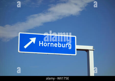 Autobahnausfahrt Horneburg Stockfoto