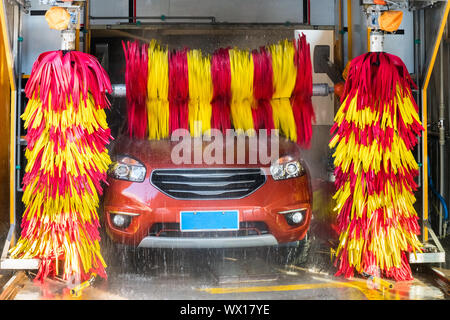 Auto waschen Nahaufnahme Stockfoto