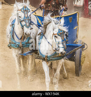 Bekämpfen, römischen Wagen in einem Kampf der Gladiatoren, blutigen Zirkus Stockfoto