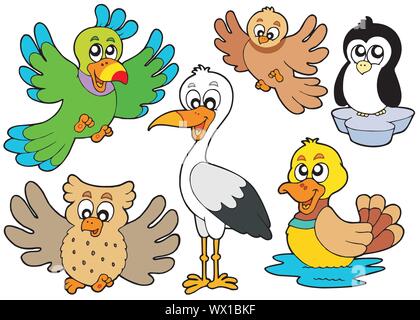 Niedlichen Vögel sammeln 2 Stock Vektor