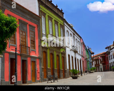 Gran Canaria Teror bunten Fassaden in Kanarische Inseln Stockfoto