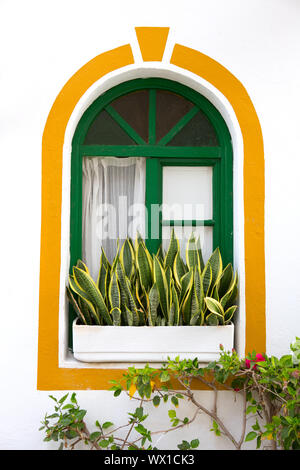 Gran Canaria Puerto de Mogan weiße Häuser Colonial in Kanarische Inseln Stockfoto