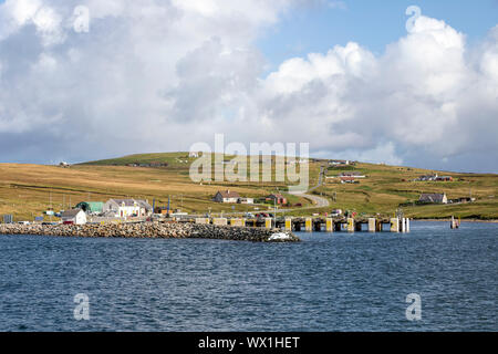 Belmont Ferry Terminal, Unst, Shetlandinseln, Schottland, Großbritannien Stockfoto