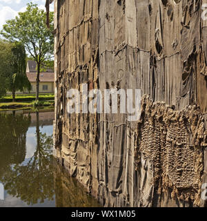 Schloss Struenkede mit jutesäcke verschleiert, um das Ende der Steinkohle 2018, Herne, Deutschland, Europa Stockfoto