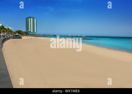 Arrecife Strand Playa del Reducto auf Lanzarote auf den Kanarischen Inseln Stockfoto