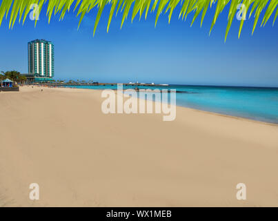 Arrecife Strand Playa del Reducto auf Lanzarote auf den Kanarischen Inseln Stockfoto