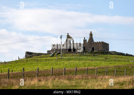 Der alte Laird Haunted House, verlassen Haus in Yell, Shetland, Schottland, Großbritannien Stockfoto