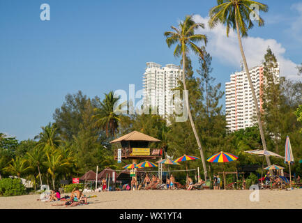 Strand von Batu Ferringhi, Penang, Malaysia Stockfoto