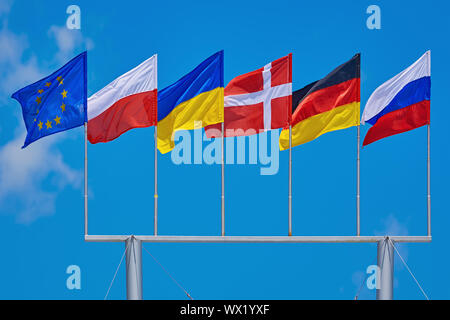 Flaggen verschiedener Länder Stockfoto