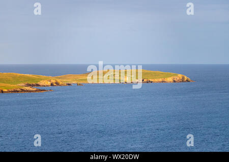Broch von Mousa von Sandwick, Festland, Shetlandinseln, Schottland, Großbritannien Stockfoto