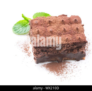 Schokolade Kuchen Trüffel über weiß Stockfoto