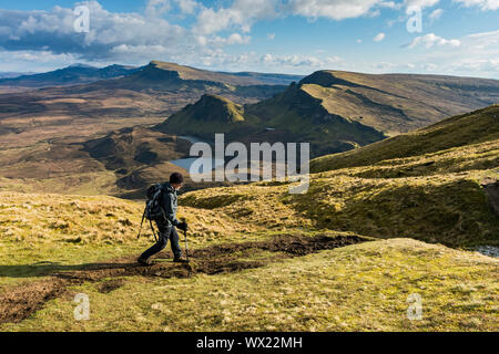 Die trotternish Ridge südlich von Meall na Suiramach, die Spitze über dem Quiraing, Trotternish, Isle of Skye, Schottland, Großbritannien Stockfoto