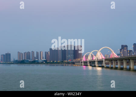 Conghua city landscape in Nightfall Stockfoto