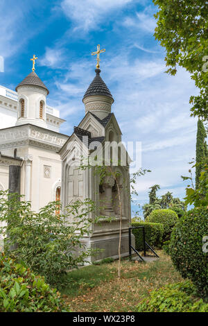 Kirche der Erhöhung des Heiligen Kreuzes in Livadia Palace, Krim Stockfoto