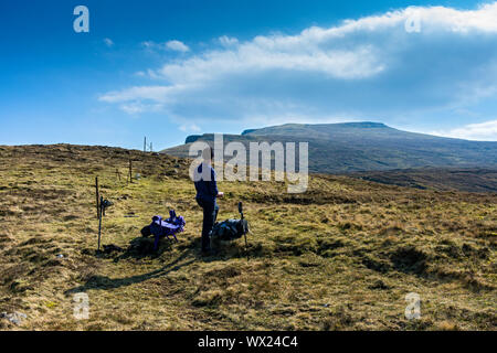 Ben Edra aus dem bealach Uige auf der Trotternish Ridge in der Nähe von Uig, Trotternish, Isle of Skye, Schottland, Großbritannien