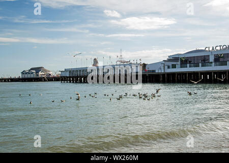 Clacton On Sea, Essex, England, 15. September 2019, ein Blick auf den Pier Stockfoto