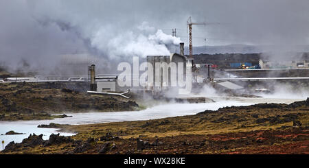 Sudurnes gunnuhver Erdwärme und Geothermie Kraftwerk, Reykjanes, Island, Europa Stockfoto