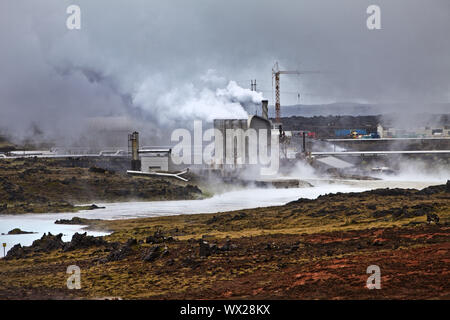 Sudurnes gunnuhver Erdwärme und Geothermie Kraftwerk, Reykjanes, Island, Europa Stockfoto