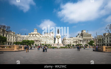 Plaza San Martin in der Altstadt von Lima, Peru Stockfoto