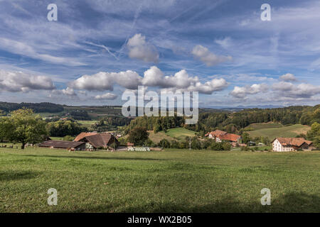 Blick von schlossrued in Richtung Schöftland und Basel, Aargau, Schweiz Stockfoto