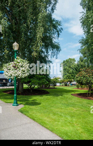 Szene von Pioneer Park in Puyallup, Washington. Stockfoto