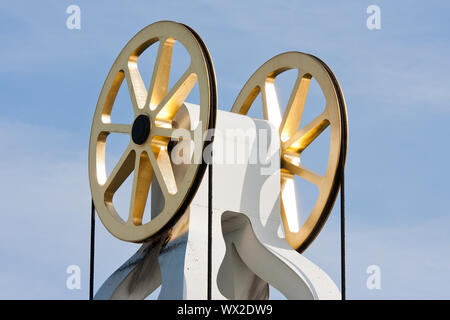 Housting Detail einer vertikalen Anheben Brücke in der Nähe von kampen in den Niederlanden Stockfoto