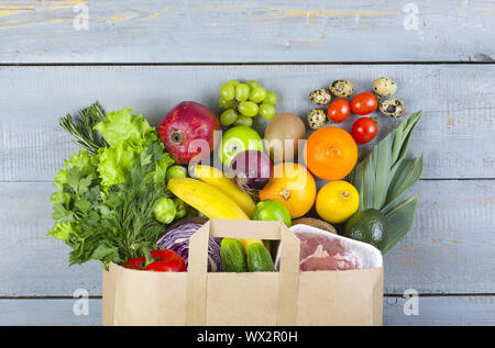 Supermarkt, Nahrungsmittel, Produkte, Handel, gesundes Essen Stockfoto