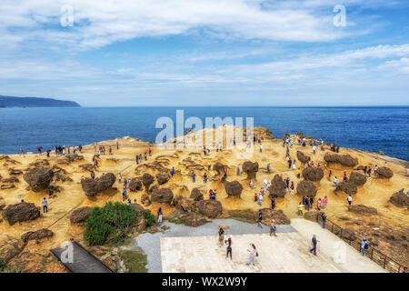 Yehilu geopark Massen in Taiwan Stockfoto