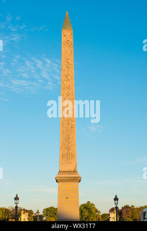 Obelisken auf der Place de la Concorde in Paris. Stockfoto