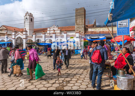 Sonntag Markt in Tarabuco, Abteilung Sucre, Bolivien, Lateinamerika Stockfoto