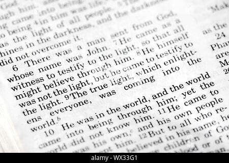 Johannes 1:9, einem beliebten Bibel Vers aus dem Neuen Testament Stockfoto