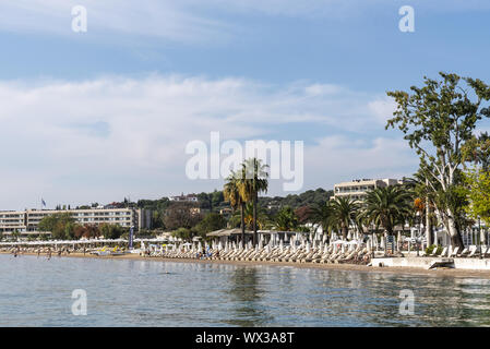 Hotel, Küste, Dassia, Korfu, Griechenland, Europa Stockfoto