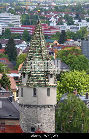 Ravensburg ist eine Stadt in Deutschland, mit vielen historischen Sehenswürdigkeiten Stockfoto