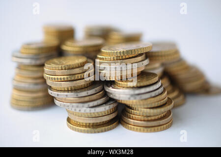 Ein Haufen von Euro-Münzen Stockfoto