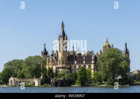 Schweriner Schloss, Schweriner See, Schwerin, Mecklenburg-Vorpommern, Deutschland, Europa Stockfoto