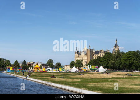 Freizeitpark, Schlosspark, Schloss, Schwerin, Mecklenburg-Vorpommern, Deutschland, Europa Stockfoto